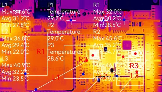 熱影像儀PCBA的點、框分析功能